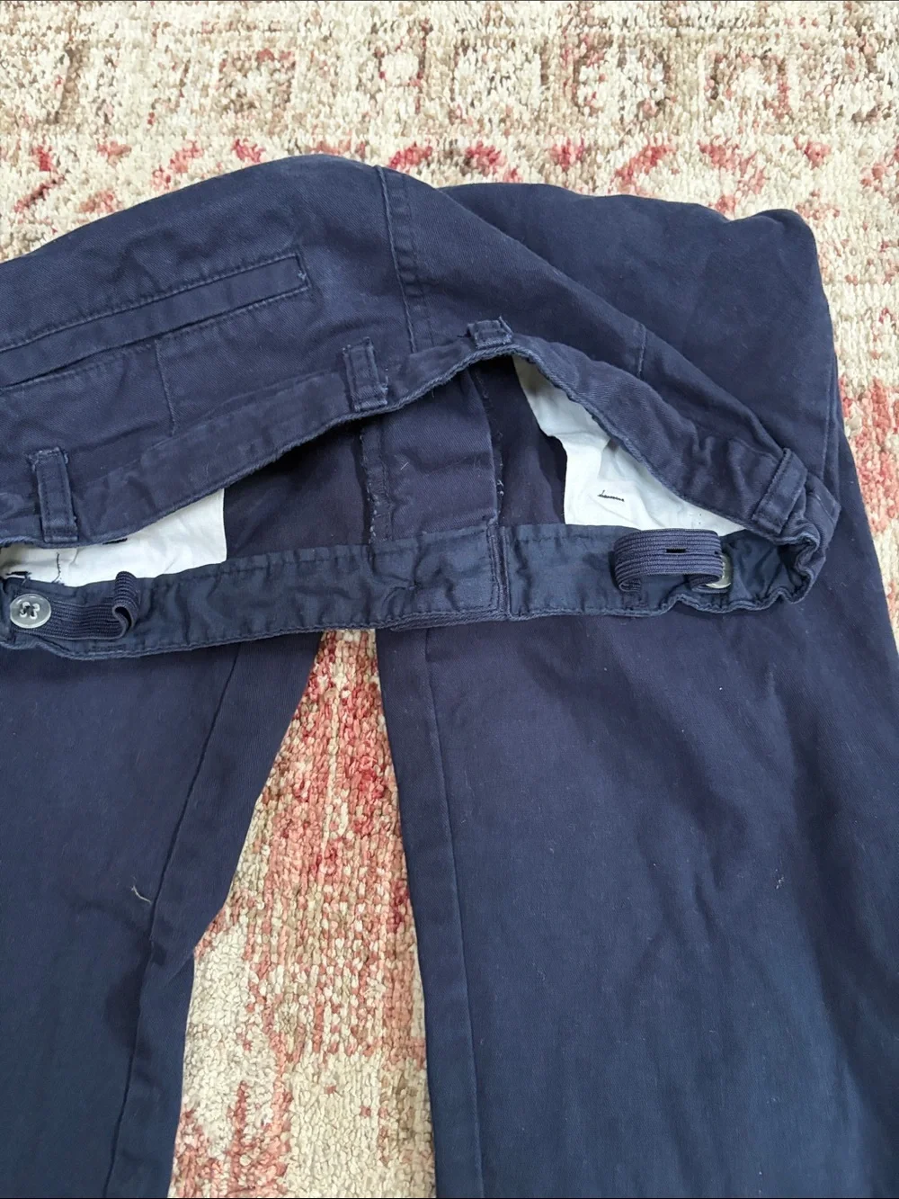 Old Navy Boys Straight Chino Pants - Navy - adjustable waist